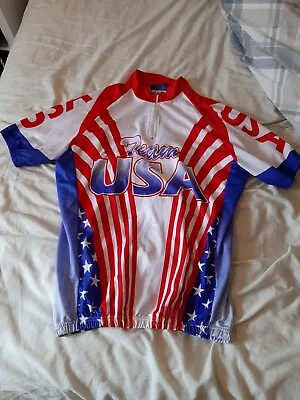 £6.65 • Buy Team USA Quarter Zip Cycling Jersey - Size Medium - Good Condition