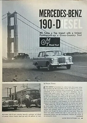 1962 Mercedes-Benz 190-D Diesel Illustrated • $19.99