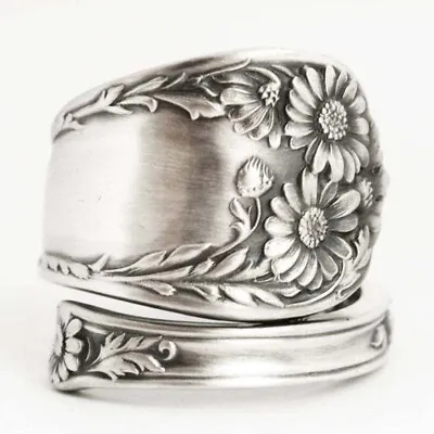 Boho Handmade 925 Silver Spoon Ring Women Men Retro Jewelry Gift Lot Size6-10 • $1.74