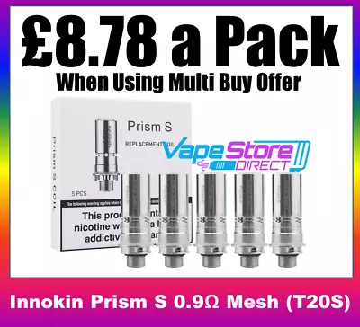 Innokin | Prism S T20-S / T20S Coils | 0.9 Ohm Mesh | Pack Of 5 • £9.75