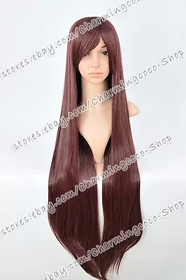 Red Brown Long 100cm Cosplay Wigs Halloween Straight Lady Standard High Quality  • $29.99