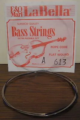 Bass Violin String - E & O Mari LaBella Rope Core Flat Wound A613 1990s Vintage • $49.95