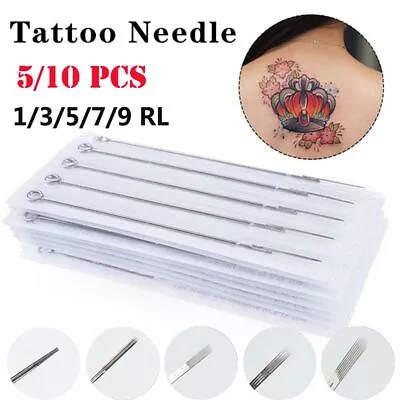 Beauty Needle Tattoo Needles Stainless Steel Sterile Needles 1/3/5/7/9/11 RL • $11.74