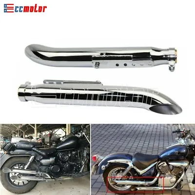 2Pcs 45MM Motorcycle Exhaust Muffler Tip Silencer Pipe For Harley Chopper Bobber • $189.99