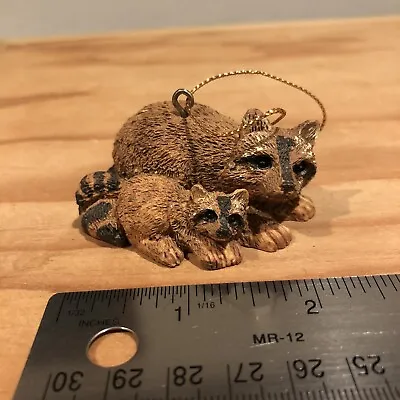 Midwest Imports 2” Mama & Baby Raccoon Animal Resin Christmas Ornament • $5.95