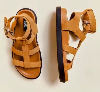 M&S Gladiator Sandals Beige Size 4.5 New Without Tags • £24