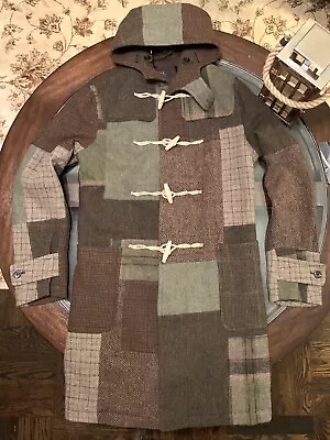 Ralph Lauren Gent’s Patchwork Size 40 Wool Tweed Hooded Coat Made In Italy New • $2499.99