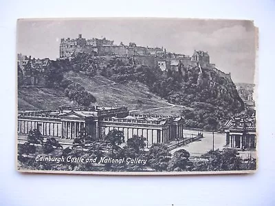Edinburgh Castle And National Gallery Postcard. (Valentines) • £2.79