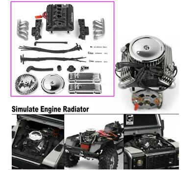 For 1/10 RC TRX4 SCX10 RC4WD Simulate V8 Engine F82 Motor Radiator Cooling Fan • $59.38