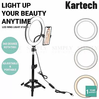 Kartech LED Ring Light Stand Lamp Diffuser Selfie Makeup Live Tripod 7 /10  • $29.90