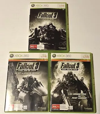 Fallout 3 + 2 X Add On Packs (Xbox 360 Game + Manuals) PAL • $23.95