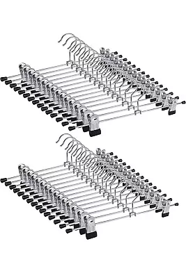 30 Piece Pants Hangers With Clips Metal Trouser Clip Hangers For Heavy Duty • $18