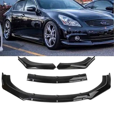 Front Bumper Lip Splitter Spoiler Kit Glossy Black For Infiniti G37 Sedan Coupe • $55.95