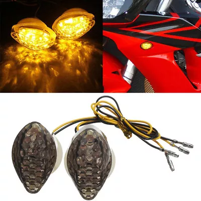 2x LED Flush Mount Turn Signal Light Blinker Turning Lamp Smoke For Honda CBR • $10.49