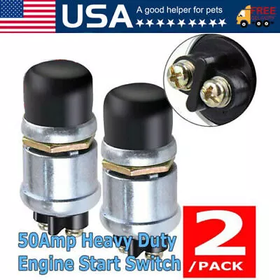 12 Volt DC Heavy-Duty Start Momentary Push-Button Starter Switch (50 Amps)2 PCS • $6.80