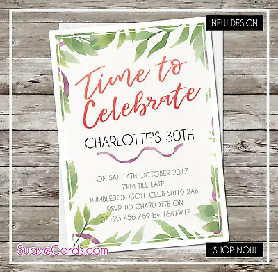 Party Invitations Personalised For Birthday & Garden Party 30th 40th 50th 60th • £47.49