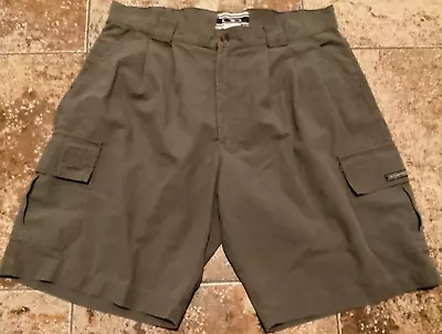 Vintage Op Ocean Pacific Pleated Shorts ( Mens Size 34 ) Olive Green Preowned • $15.29