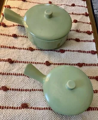 Vtg La Solana Solanaware Pottery Handled Green Bean Bowl W Lid Casserole #1 Pair • $33