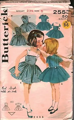 2553 Butterick Vintage SEWING Pattern Girls 1950s Basic Dress Play Church School • $7.99