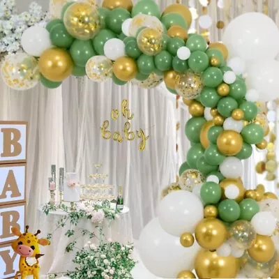 Sage Green Balloon Arch Kit Garland Birthday Wedding Baby Shower Decor Summer UK • £7.95