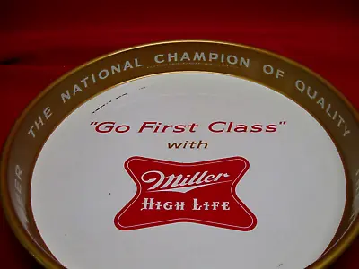 Vintage 1950's Miller High Life Go First Class Beer Tray • $14.99