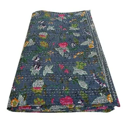 £38.39 • Buy Indian Handmade Vintage Quilt Kantha Bedspread Throw Cotton Blanket Ralli Gudari