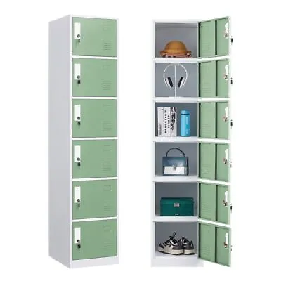 6-Door Metal Storage Cabinet Locker Gym Employees School Office Cupboard Supply • $109.99