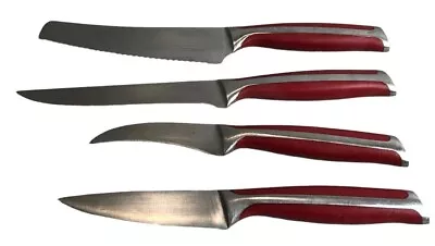 4 Wolfgang Puck Kitchen Knives Red Handle • $15