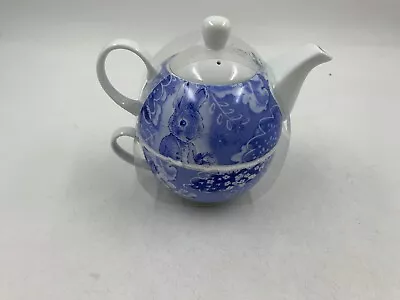 Beatrix Potter Ceramic Blue & White Bunny Tea For One Teapot AA02B12024 • $29.89