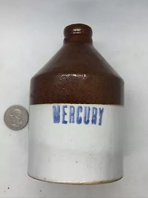 Antique 5” Stoneware Mercury Jug Apothecary Container Original Great Condition • $35