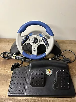 MAD CATZ MC2 Racing Steering Wheel And Pedals For PS2. Blue • $25