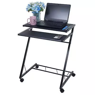 Portable Desk Rolling Laptop Cart With Casters Black • $36.75