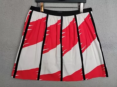 Vince Camuto Red/white/black Cotton Print Skirt Women’s Size 6 Lined Zip Bold • $13.99