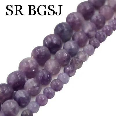 4 6 8 10mm Natural Round Gemstone AA Pink Lepidolite Jewelry Beads Strand 15  • $6.80
