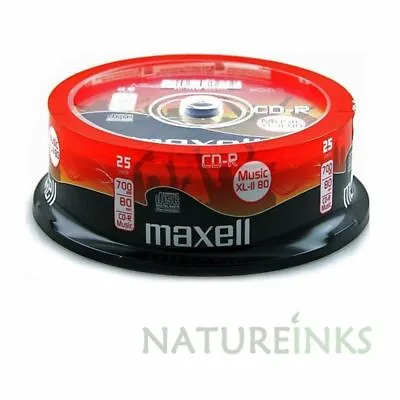 25 Maxell Cd Cd-r 80 Mins Xl-ii Digital Audio Recordable Blank Music Discs • £9.89