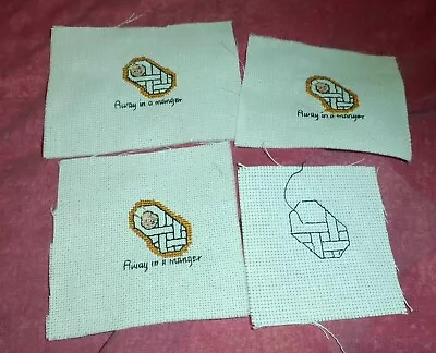 Baby Jesus Christmas Cards Finished And Part Finished Cross Stitch Pieces • £2.99