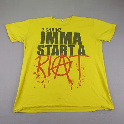 2 Chainz Shirt Mens Extra Large Yellow Imma Start A Riot Hip Hop Rap Tee ^ • $14.98