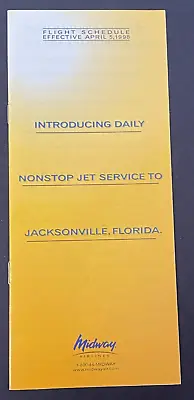 Midway Airlines Timetable Effective April 5 1998 • $2.99