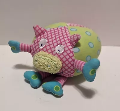 Alex Jr Plush Pig Jingle Pull Tail Vibration Pink Green Stuffed Animal Soft • $12.99