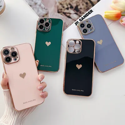 £2.99 • Buy Girl's Cute Heart Shockproof Cover Case For IPhone 14 Pro Max Plus 13 12 11 XR 8