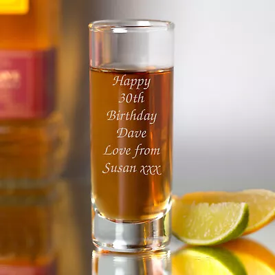 Personalised Shot Glass For Birthday 18th 21st 30th Gifts Ideas Girls Mens Him • £7.99