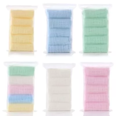 5 Pcs Baby Cotton Towels Muslin Cloth Hand Face Wipes Saliva Bib • $17.89