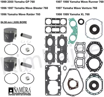 Yamaha GP 760 WaveBlaster RaiderRunner XL 84.50 Mm BORE Piston Kits Rebuild • $392.40