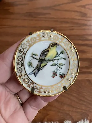Bird On A Branch Vintage Limoges France ~2.5” Mini Decorative Plate • $10