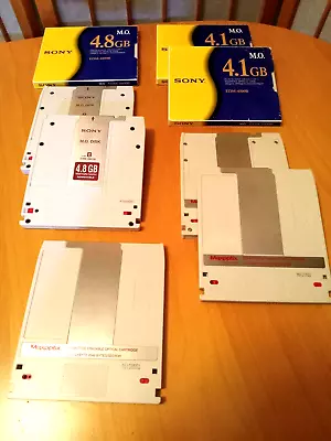 Lot Of 8 SONY & MAXOPTIX 5-1/4inch MAGNETO OPTICAL DISK'S 4.1gb 4.8gb 5.2gb • $29.99