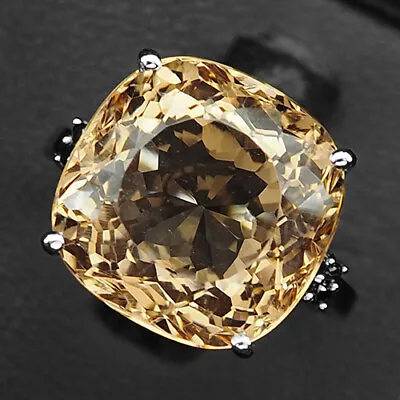 Morganite Peach Orange Antique 13 Ct. Spinel 925 Sterling Silver Ring Sz 6.75 • $24.99