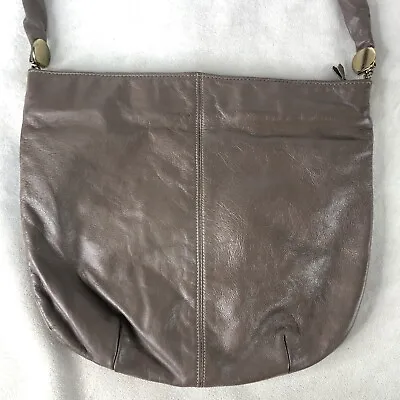 Vintage 80's LETISSE Brown Tan Leather Padded Shoulder Crossbody Hobo Purse Bag • $18.60