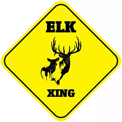 Yellow Aluminum Crossing Sign Elk Cross Xing Style A Diamond Street Signal • $17.99