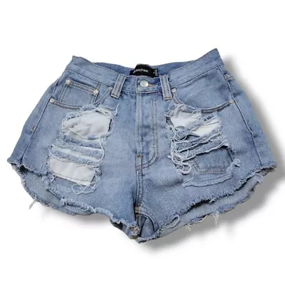 Minkpink Shorts Size Small W26 XL2.5  Destroyed Distressed Denim Shorts Cut Offs • $25.49