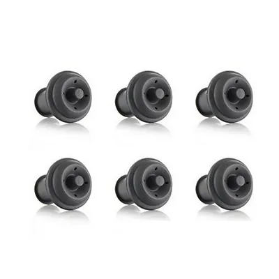 Wine Bottle Saver Vacuum Stoppers Preserver Saver Vacu Vin Set Of 6 - Black New • $6.42